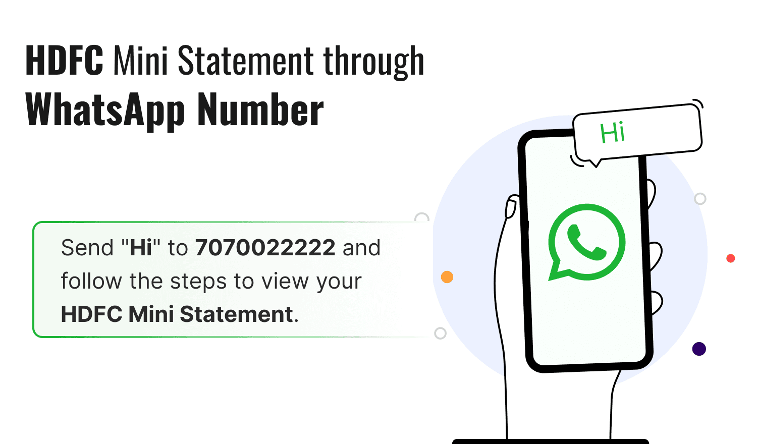 HDFC Mini Statement through Whatsapp Number